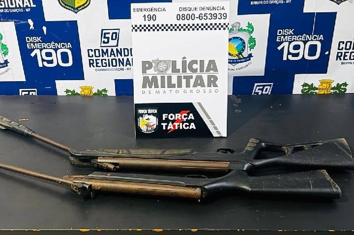 Força Tática prende suspeito e apreende armas de fogo adaptadas em Barra do Garças