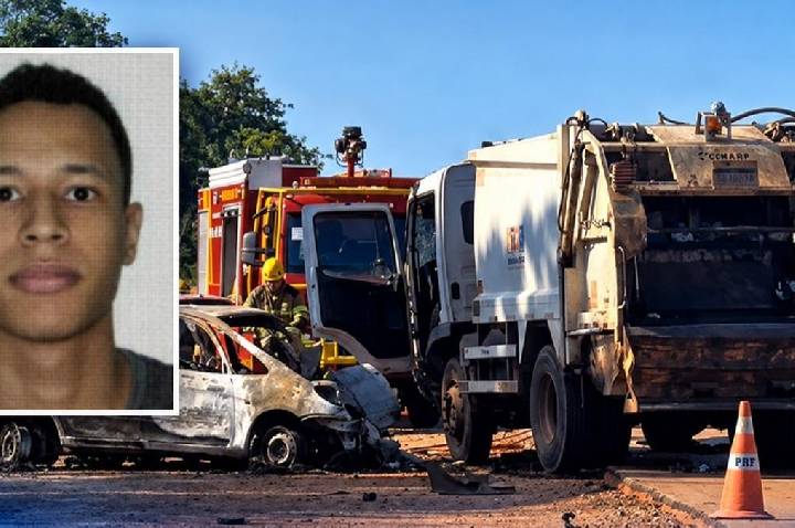Identificado motorista que morreu após carro pegar fogo em colisão com caminhão de lixo de Aragarças
