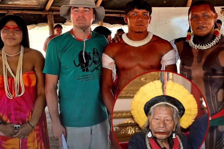 Leonardo DiCaprio visita cacique Raoni em passagem discreta por Mato Grosso