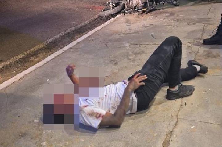 Motociclista tenta fugir de abordagem, cai e fica ferido em Barra do Garças