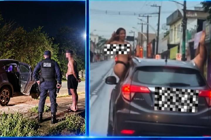 Motorista do carro que circulou com duas garotas seminuas em Barra do Garças é detido por suspeita de embriaguez