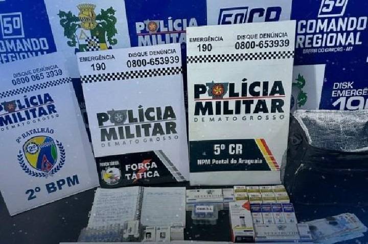 PM apreende medicamentos para emagrecimento e produtos contrabandeados em Pontal do Araguaia