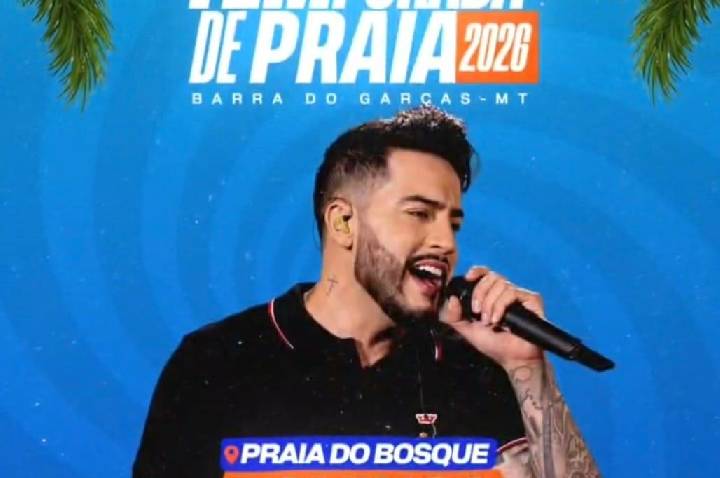 Praia do Bosque terá show de Jefferson Moraes e transmissão de jogo do Brasil neste domingo
