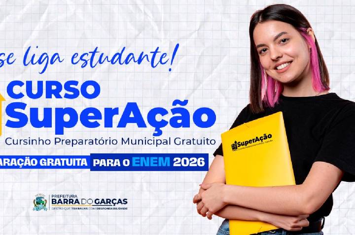 Prefeitura de Barra do Garças oferece cursinho preparatório para o Enem 2026