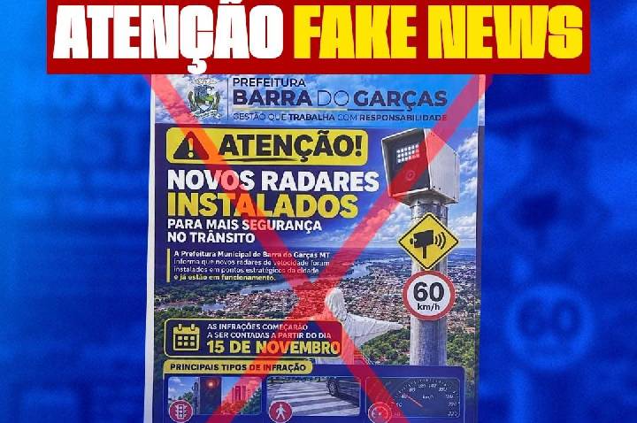 Prefeitura esclarece que radares de velocidade não estão em funcionamento em Barra do Garças