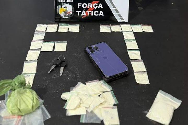 Suspeito é preso com 39 porções de cocaína após perseguição por ruas de Barra do Garças