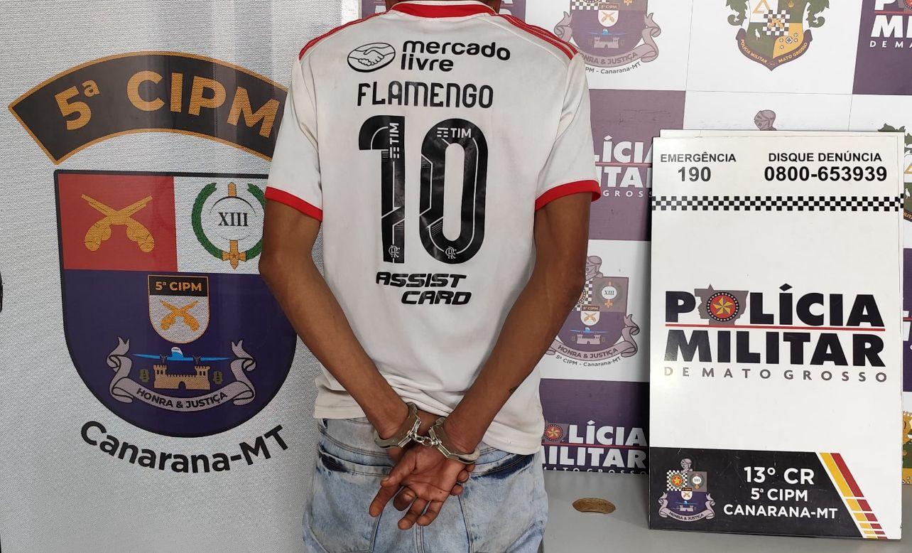 Homem com mandado por estupro é preso durante patrulhamento em Canarana
