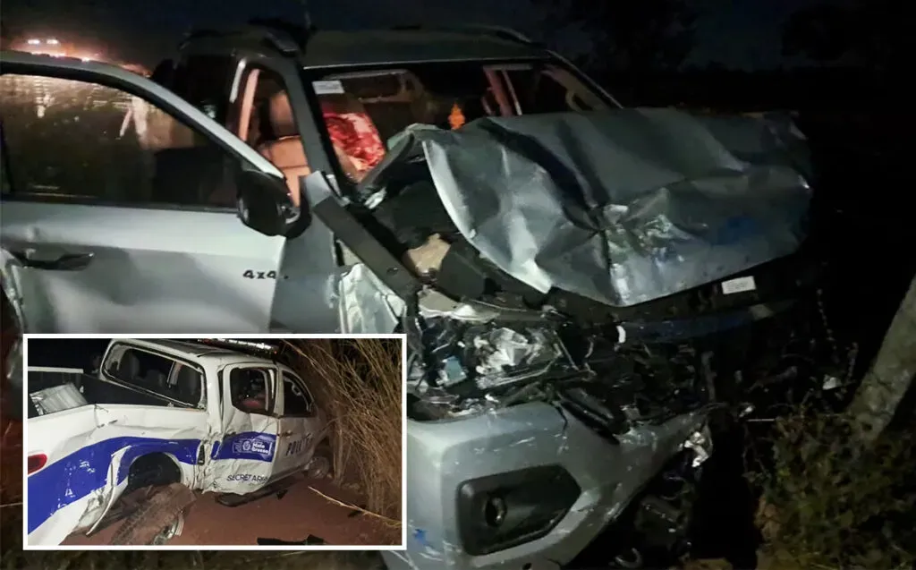 Duas camionetes colidem e causam grave acidente na BR-070
