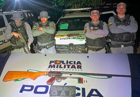 Homem é preso por violência doméstica e posse ilegal de armas em distrito de Barra do Garças