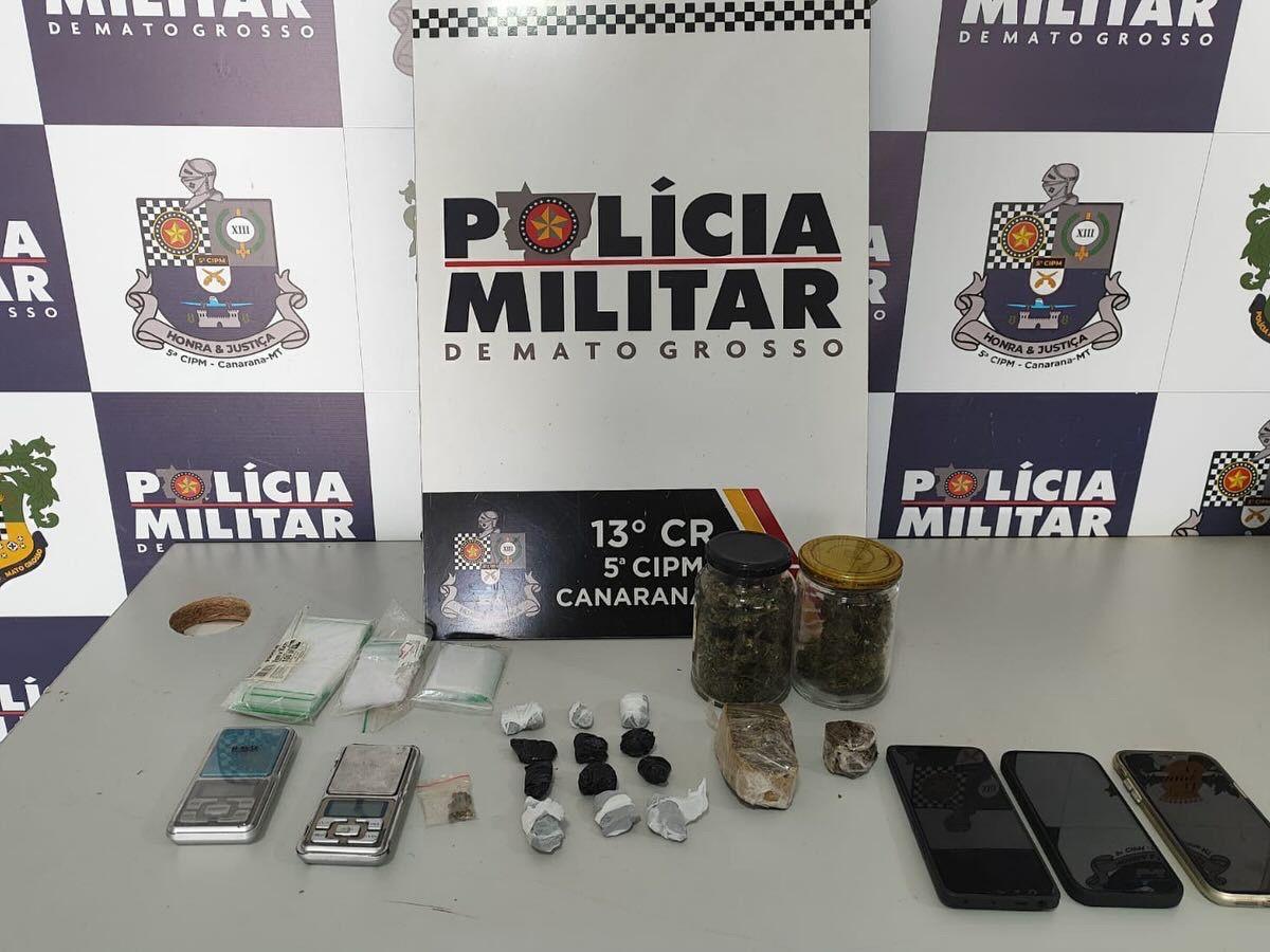 Três jovens são presos por tráfico de drogas em Canarana