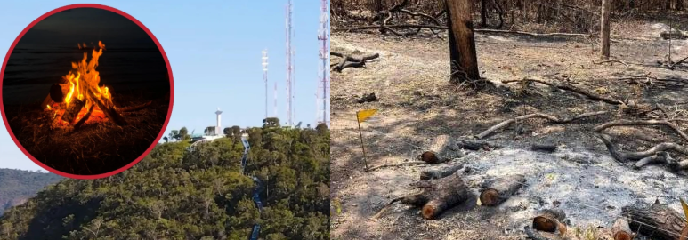 Incêndio no Parque Serra Azul começou por fogueira de acampamento