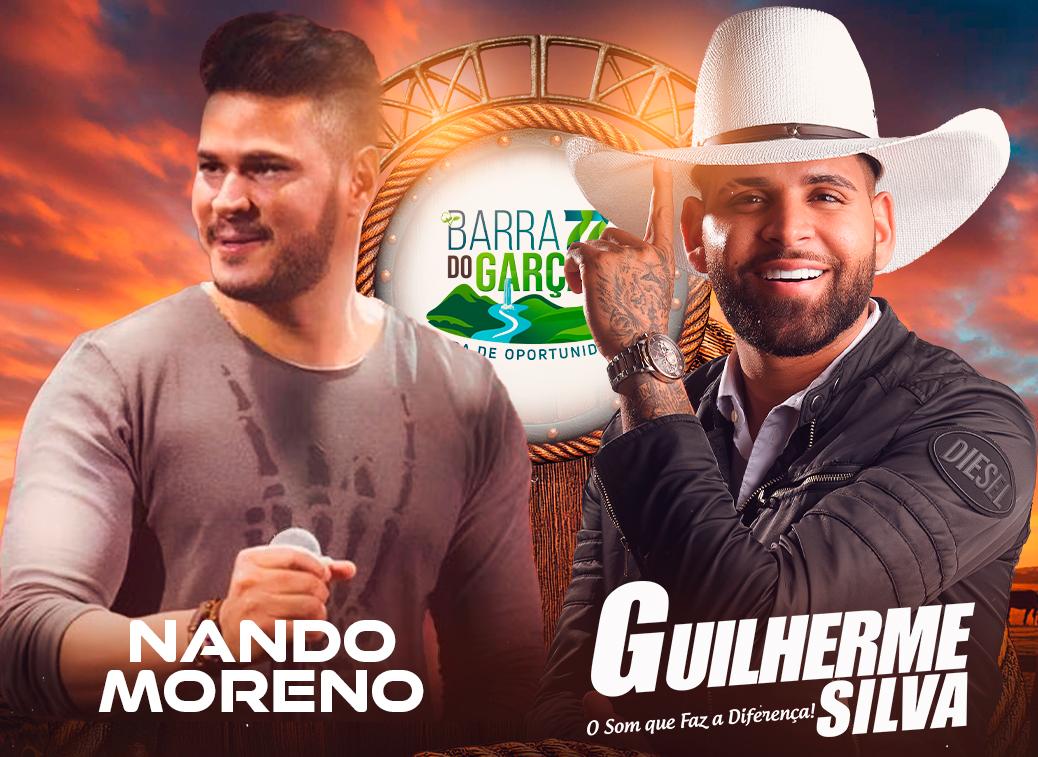 Urgente: Prefeitura anuncia Guilherme Silva e Nando Moreno nas comemorações de 77 anos de Barra do Garças