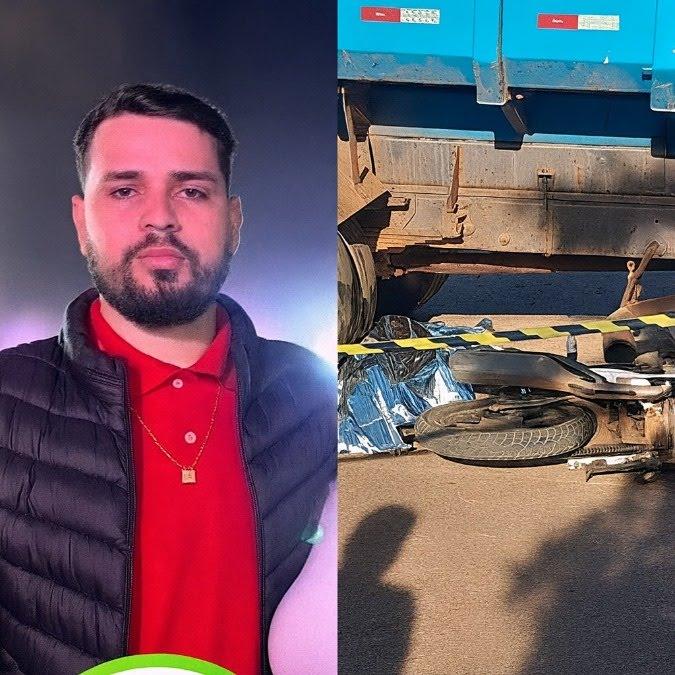 Jovem de 23 anos morre em colisão entre moto e caminhão em Barra do Garças