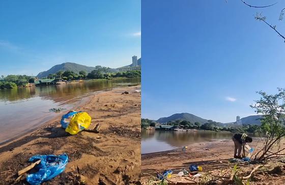 Acúmulo de lixo em praia de Aragarças antes da temporada reacende debate sobre conscientização
