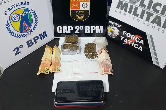 PM prende suspeitos e apreende drogas, celulares e dinheiro em Barra do Garças
