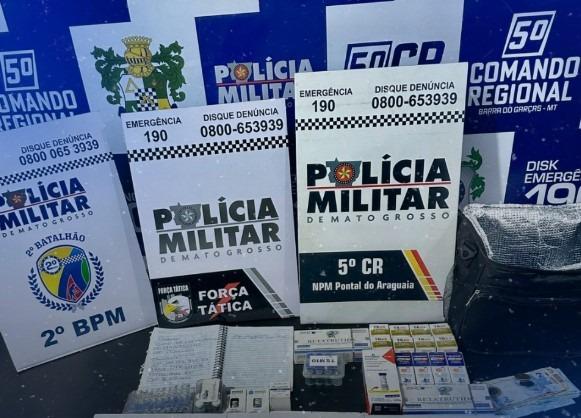 PM apreende medicamentos para emagrecimento e produtos contrabandeados em Pontal do Araguaia