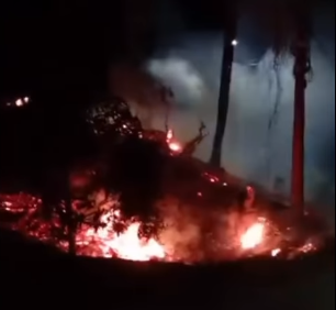 Incêndio em área de mata chama atenção no bairro União, em Barra do Garças