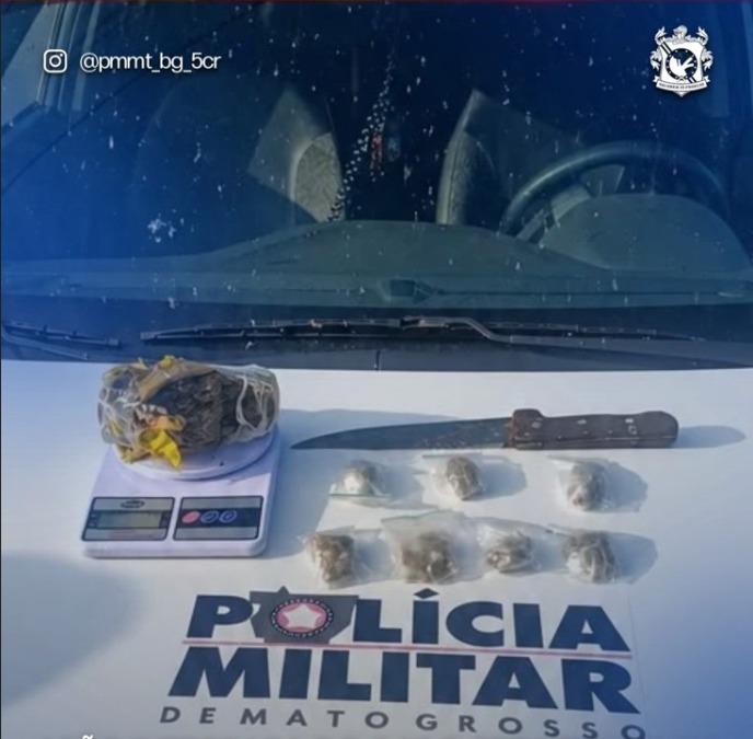 Ação policial conjunta prende suspeito de tráfico com maconha em Aragarças