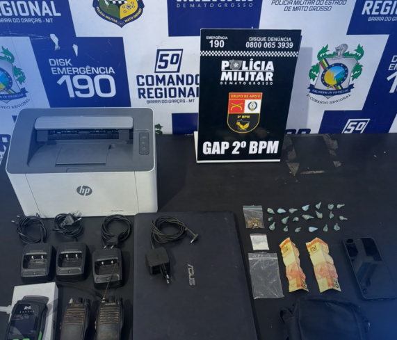 Dois homens são presos com drogas e objetos furtados em Barra do Garças
