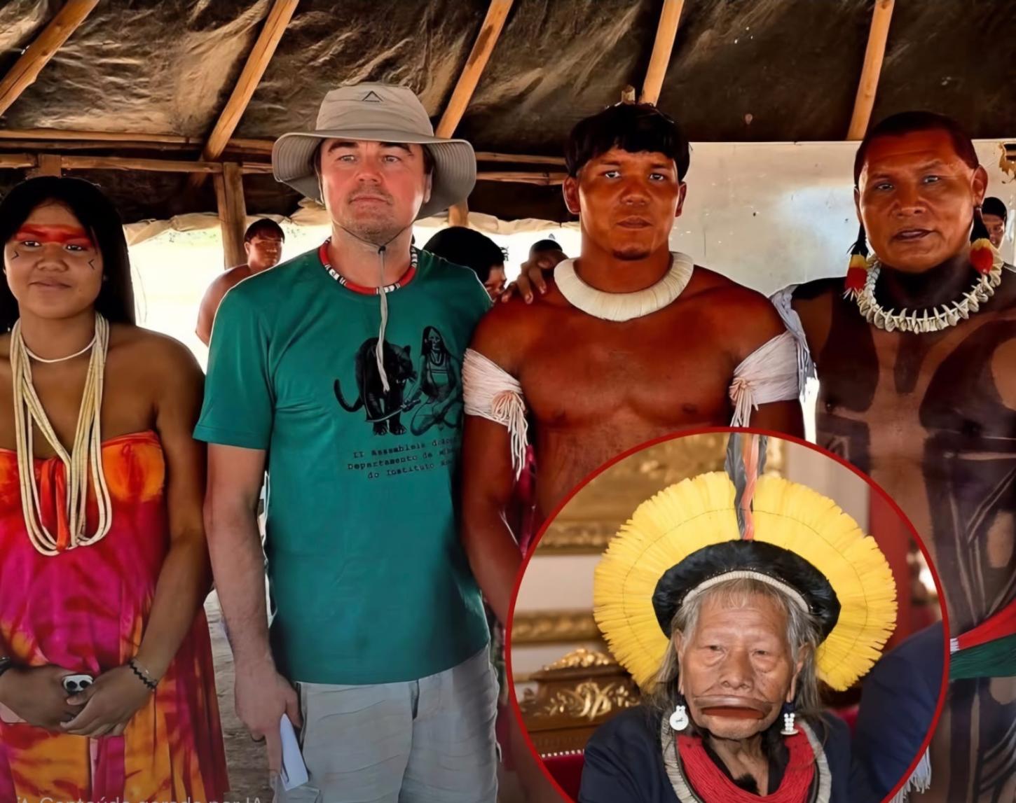 Leonardo DiCaprio visita cacique Raoni em passagem discreta por Mato Grosso