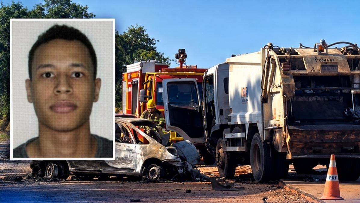 Identificado motorista que morreu após carro pegar fogo em colisão com caminhão de lixo de Aragarças