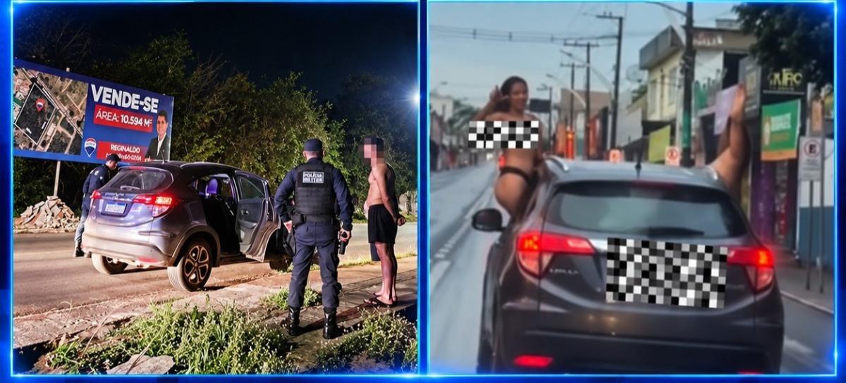 Motorista do carro que circulou com duas garotas seminuas em Barra do Garças é detido por suspeita de embriaguez